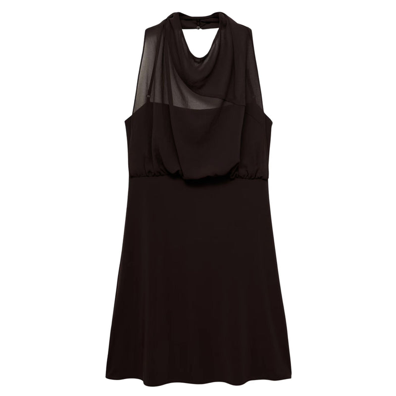 MANGO MNG x SUPRIYA LELE Puffy Mini Dress Draped Neck $140 EUC S