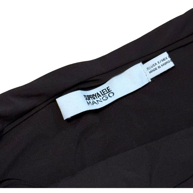 MANGO MNG x SUPRIYA LELE Puffy Mini Dress Draped Neck $140 EUC S