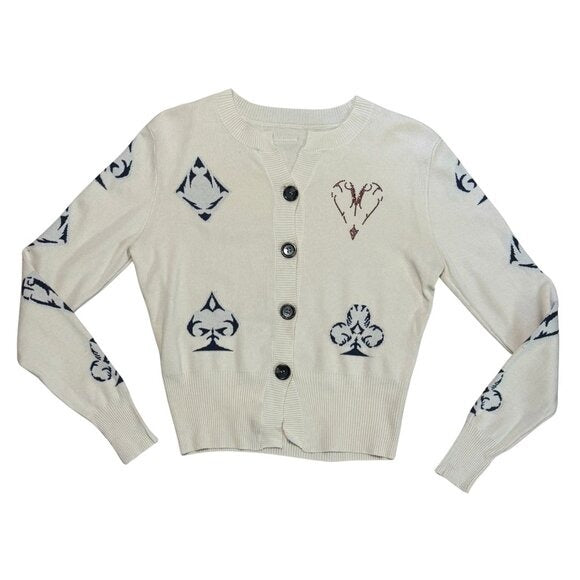 RVEAN STUDIO Spade Diamond Heart Club Cardigan Small