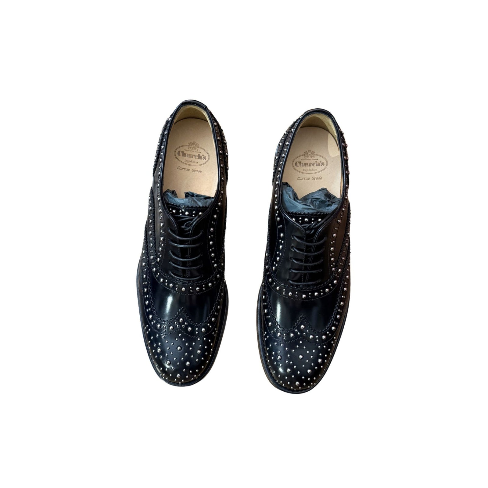 Church's Burwood Met. Polished Binder Oxford Brogue Studs NWOB