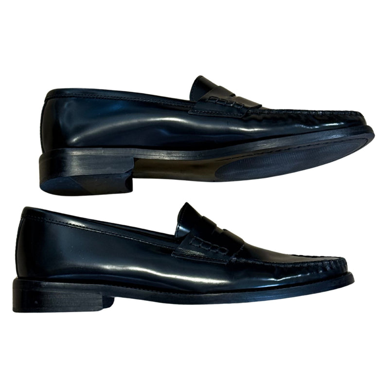 MANGO MNG Gathered leather moccasin Black $150 EUC sz 40 9