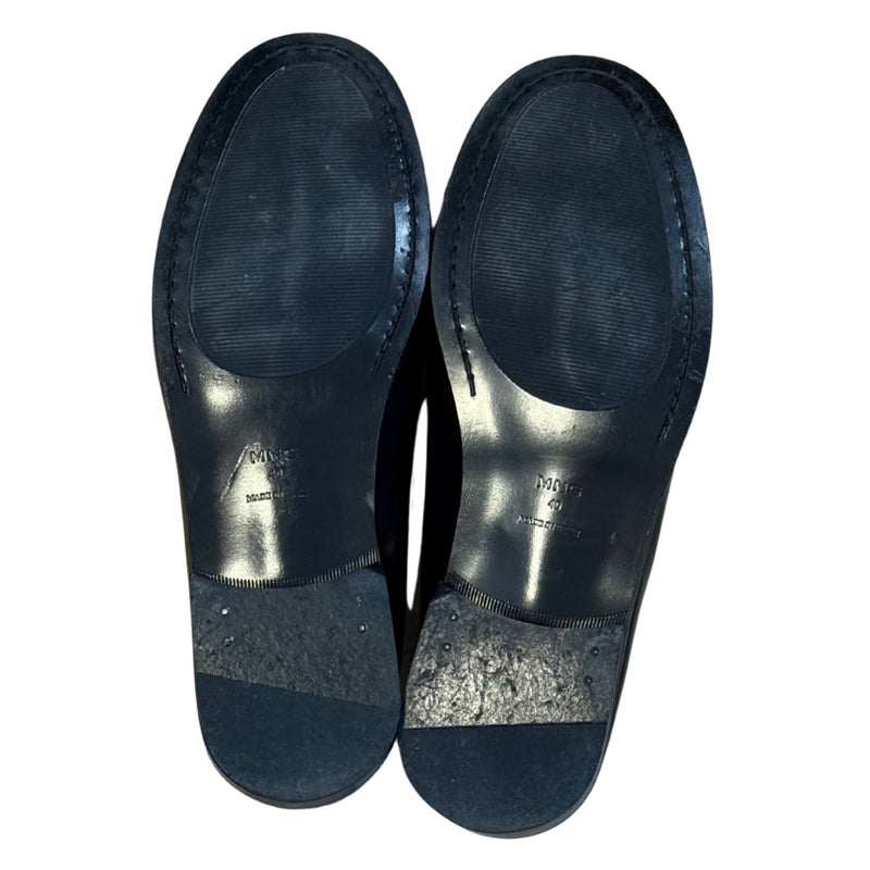 MANGO MNG Gathered leather moccasin Black $150 EUC sz 40 9