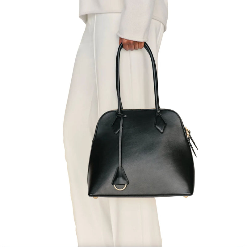 REFORMATION x Camille Rowe Camille Shoulder Bag Black Leather $398 NWT