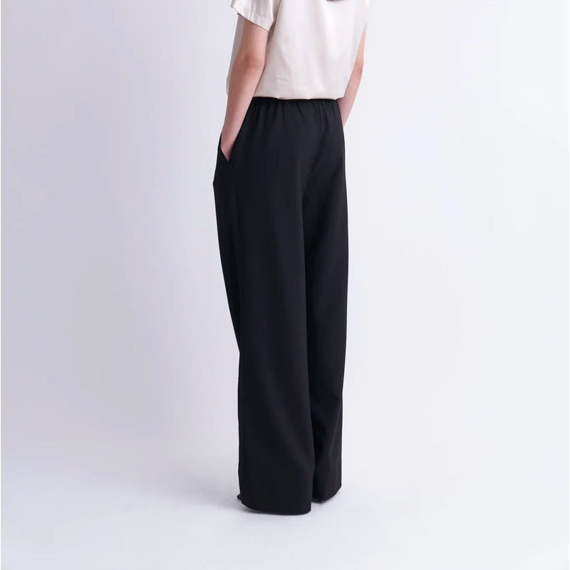 ZINŌ Nino Black Wool Blend Elastic Waist Trouser $381 EUC S