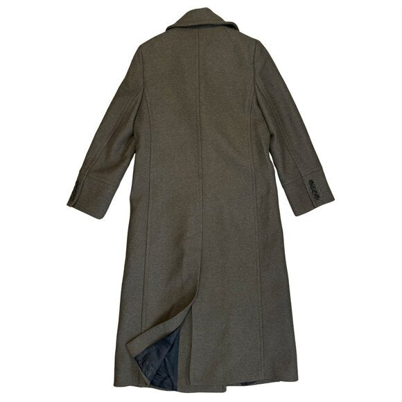 ME + EM Khaki Green Melange Wool Longline Coat $768 EUC Sz US 4