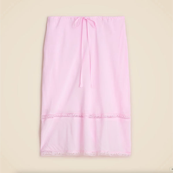 Rouje X J.Crew Poème Porcelain Pink Lace Insert Skirt $128 EUC S