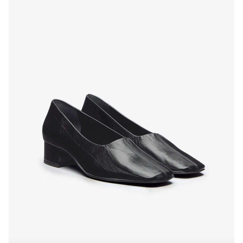 REFORMATION Inez Pump Leather Black Faux Eel $298 EUC 10