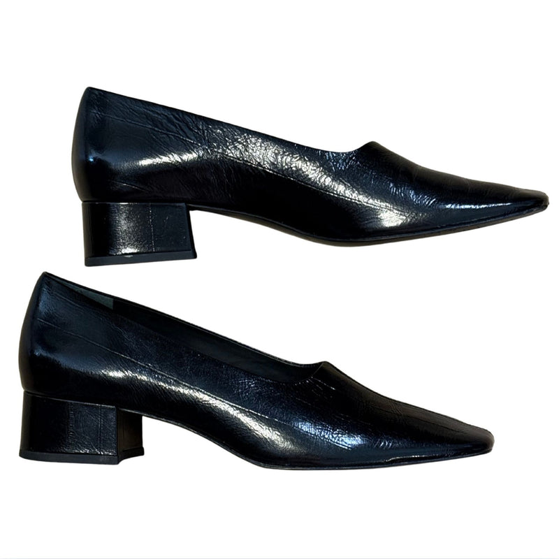 REFORMATION Inez Pump Leather Black Faux Eel $298 EUC 10
