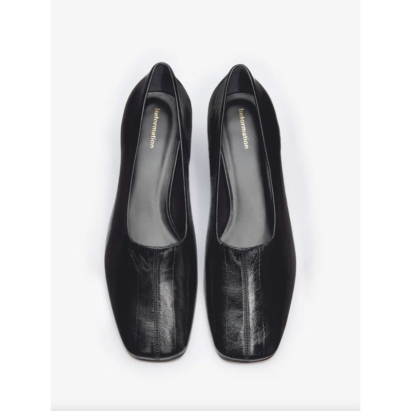 REFORMATION Inez Pump Leather Black Faux Eel $298 EUC 10