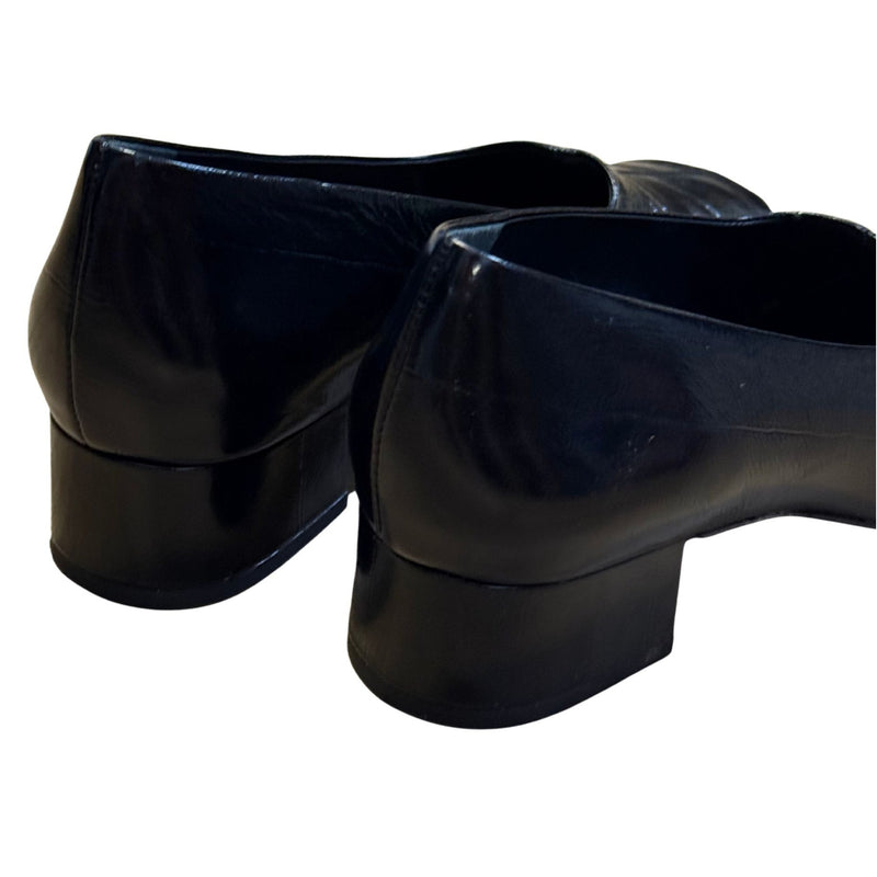 REFORMATION Inez Pump Leather Black Faux Eel $298 EUC 10