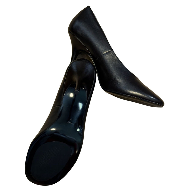 MANGO MNG Round-toe leather high-heeled shoes Brown $180 NWOB Sz 40