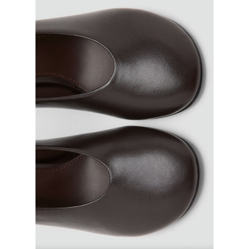 MANGO MNG Round-toe leather high-heeled shoes Brown $180 NWOB Sz 40