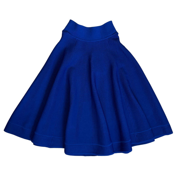 SCANLAN THEODORE Crepe Knit Cobalt Blue Circle Skirt $450 NWT S