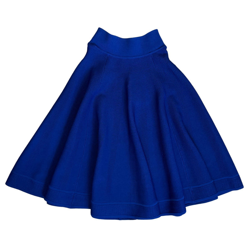 SCANLAN THEODORE Crepe Knit Cobalt Blue Circle Skirt $450 NWT S