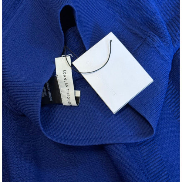 SCANLAN THEODORE Crepe Knit Cobalt Blue Circle Skirt $450 NWT S