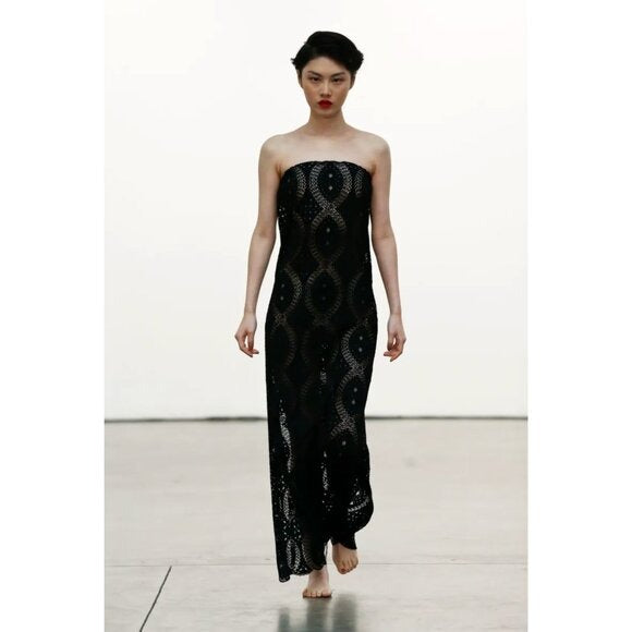 WAN HUNG Lace Maxi Dress Spring 2020 Runway Collection RARE XS S