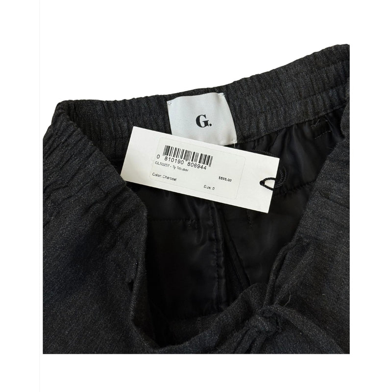 G. Label GWYN Goop Ty Trouser Charcoal Grey $595 NWT 0