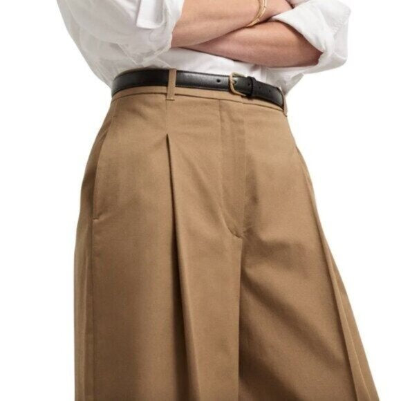 G. Gwyn by Goop Marlow Trouser Camel Tan Brown Wide Leg Pants $595 EUC Sz 4