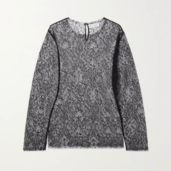 VERONICA DE PIANTE Isabel Black Lace Top $995 Like New IT Sz 42