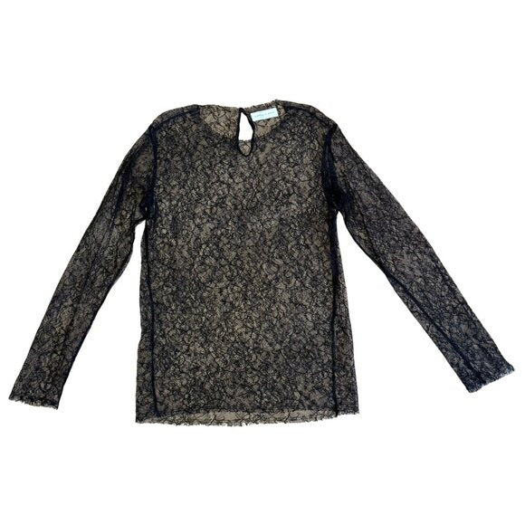 VERONICA DE PIANTE Isabel Black Lace Top $995 Like New IT Sz 42