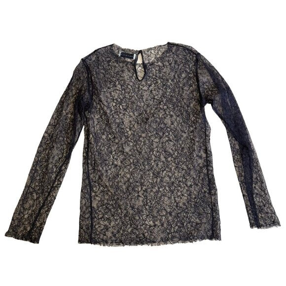 VERONICA DE PIANTE Isabel Black Lace Top $995 Like New IT Sz 42