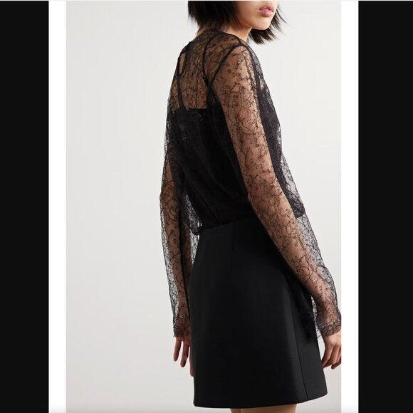 VERONICA DE PIANTE Isabel Black Lace Top $995 Like New IT Sz 42