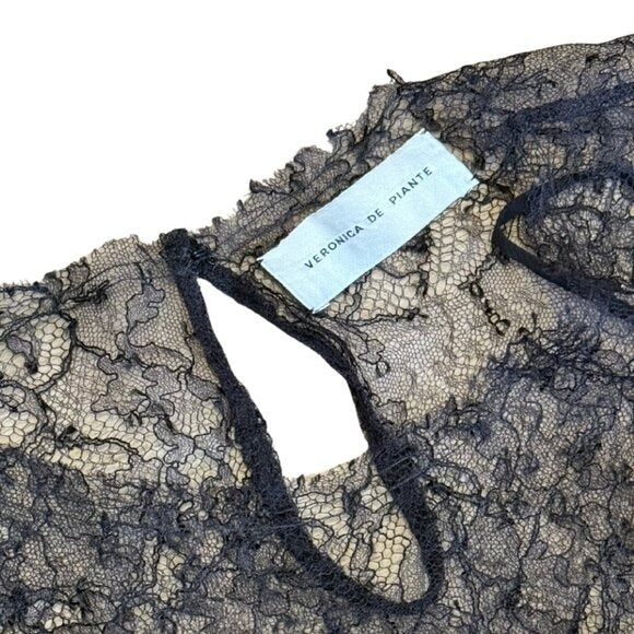 VERONICA DE PIANTE Isabel Black Lace Top $995 Like New IT Sz 42