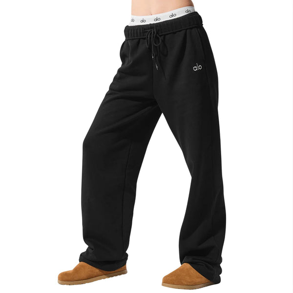 ALO YOGA Accolade Straight Leg Sweat Pant Black $138 NWT XS