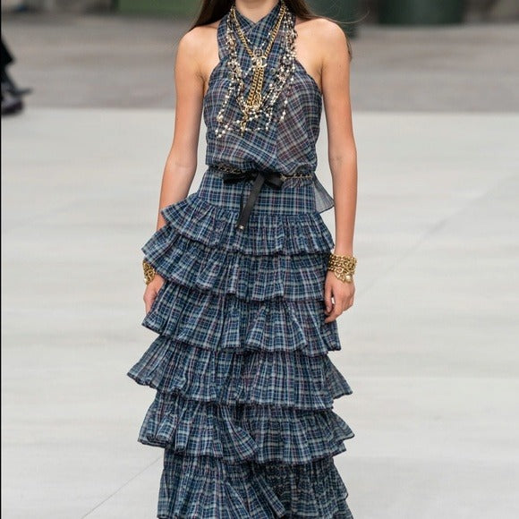 Chanel Resort 2020 Interlocking CC Logo Chain-Link Belt Necklace $1975