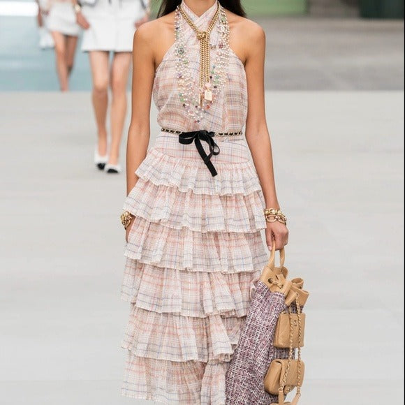 Chanel Resort 2020 Interlocking CC Logo Chain-Link Belt Necklace $1975