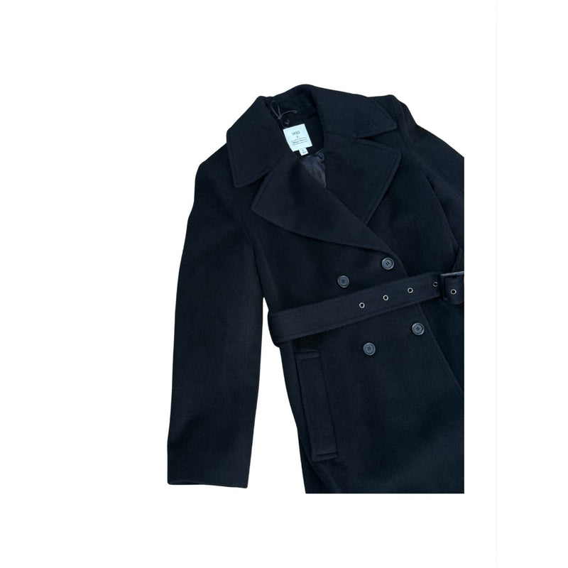 MARKS & SPENCER x Bella Freud Pure Wool Belted Double Breasted Coat $392 EUC UK 10 US 6