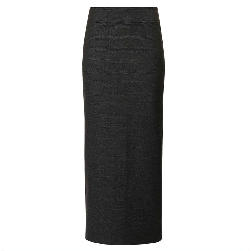 BEC + BRIDGE Tali Check-Print Stretch-Woven Midi Grey Skirt $340 EUC Sz 2