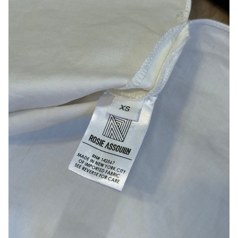 ROSIE ASSOULIN Contrast Rib Knit Black White Shirt VGUC XS