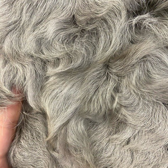440. VINTAGE 1970s Gray Genuine Sheepskin Fur Jacket Small