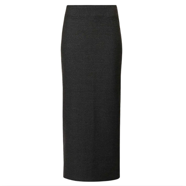 BEC + BRIDGE Tali Check-Print Stretch-Woven Midi Grey Skirt $340 EUC Sz 2