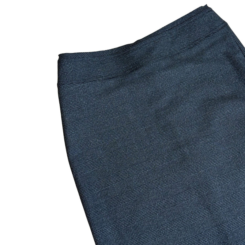 BEC + BRIDGE Tali Check-Print Stretch-Woven Midi Grey Skirt $340 EUC Sz 2