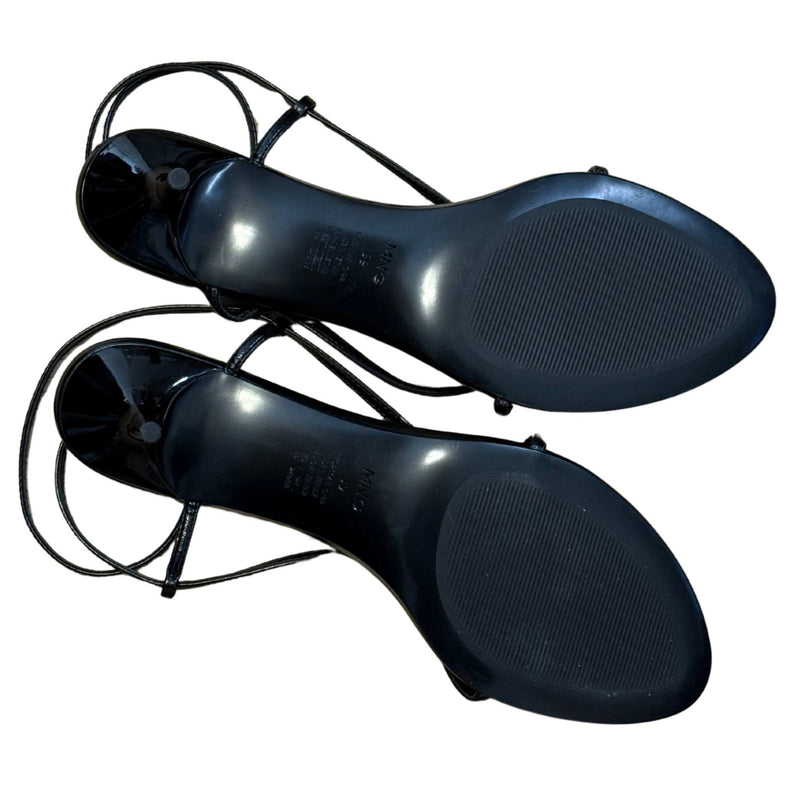 MANGO MNG Heeled Strappy Sandals Thin Strap Kitten $80 NWOB 39