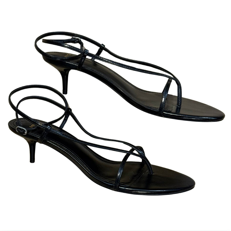 MANGO MNG Heeled Strappy Sandals Thin Strap Kitten $80 NWOB 39