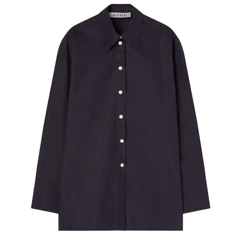 Rohe Frames Noir Black Open Black Shirt $445 EUC Small