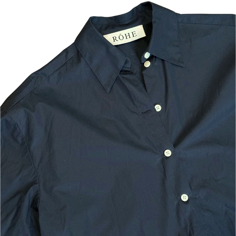 Rohe Frames Noir Black Open Black Shirt $445 EUC Small