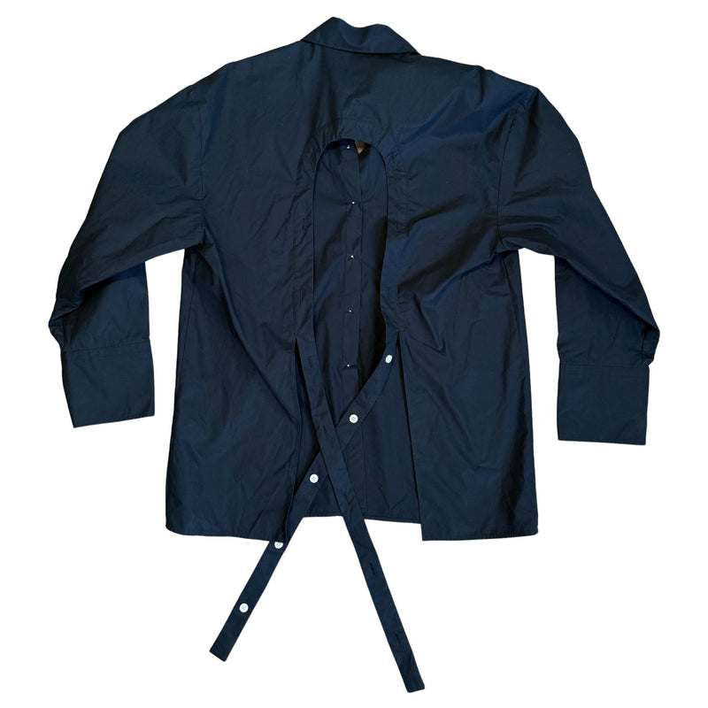 Rohe Frames Noir Black Open Black Shirt $445 EUC Small