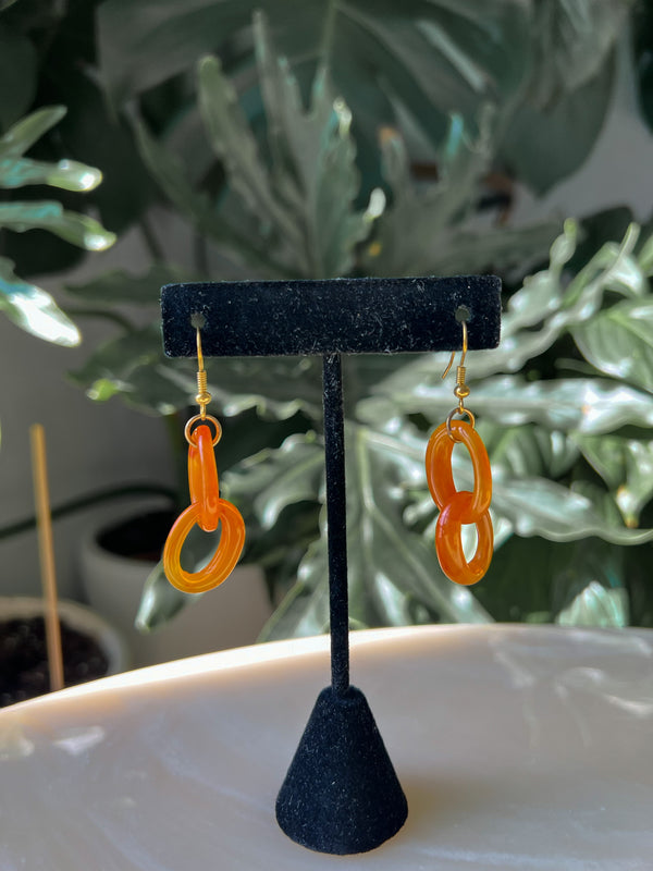 Vintage 90s Amber Links Earrings