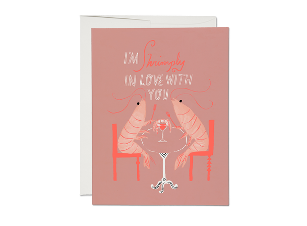Shrimply love greeting card