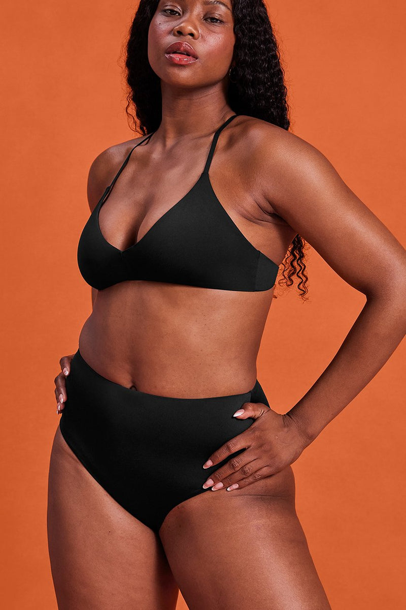 GIRLFRIEND COLLECTIVE Poolside Bikini Bottom in Black FINAL SALE