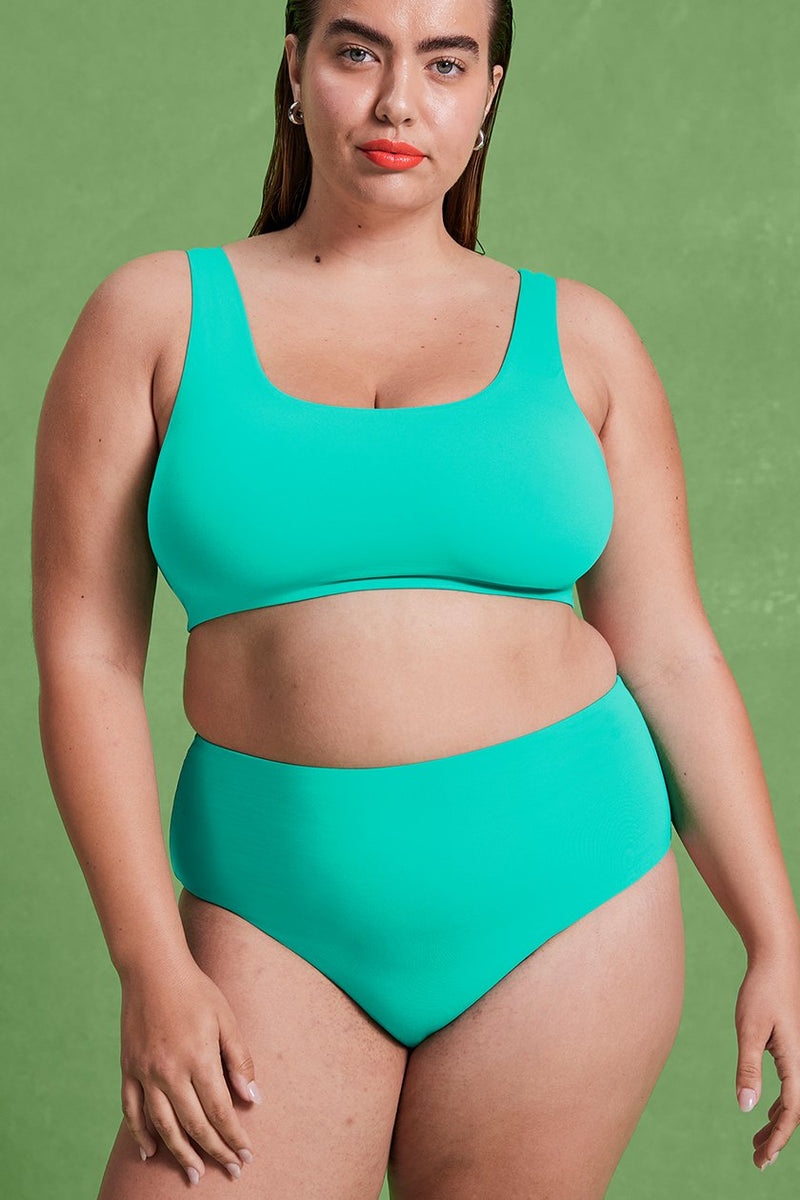 GIRLFRIEND COLLECTIVE Poolside Bikini Bottom in Aqua