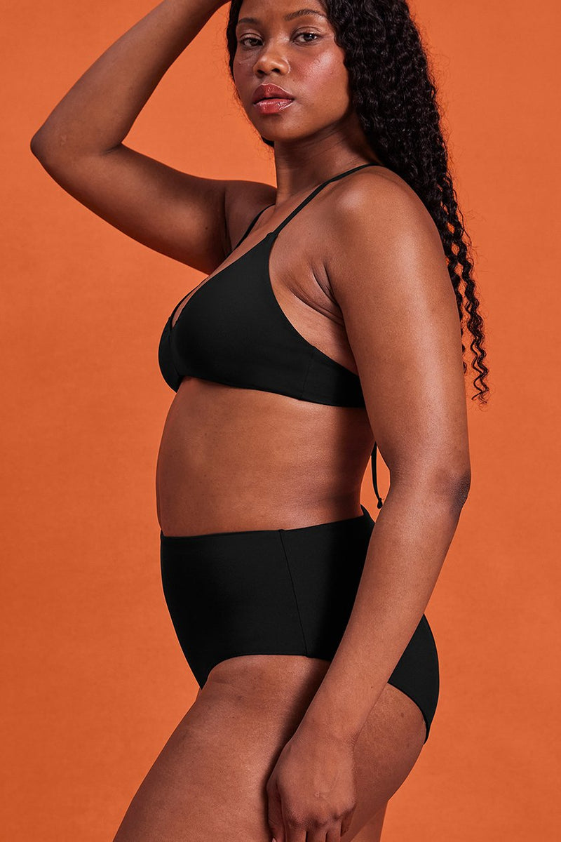 GIRLFRIEND COLLECTIVE Poolside Bikini Bottom in Black FINAL SALE