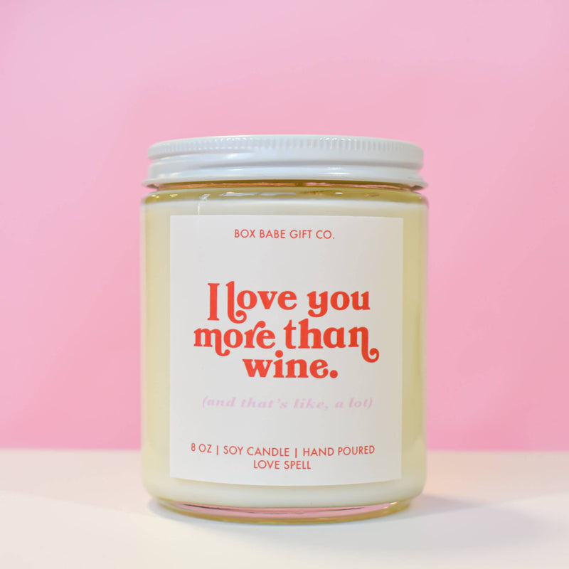 Love You More Than Wine Candle