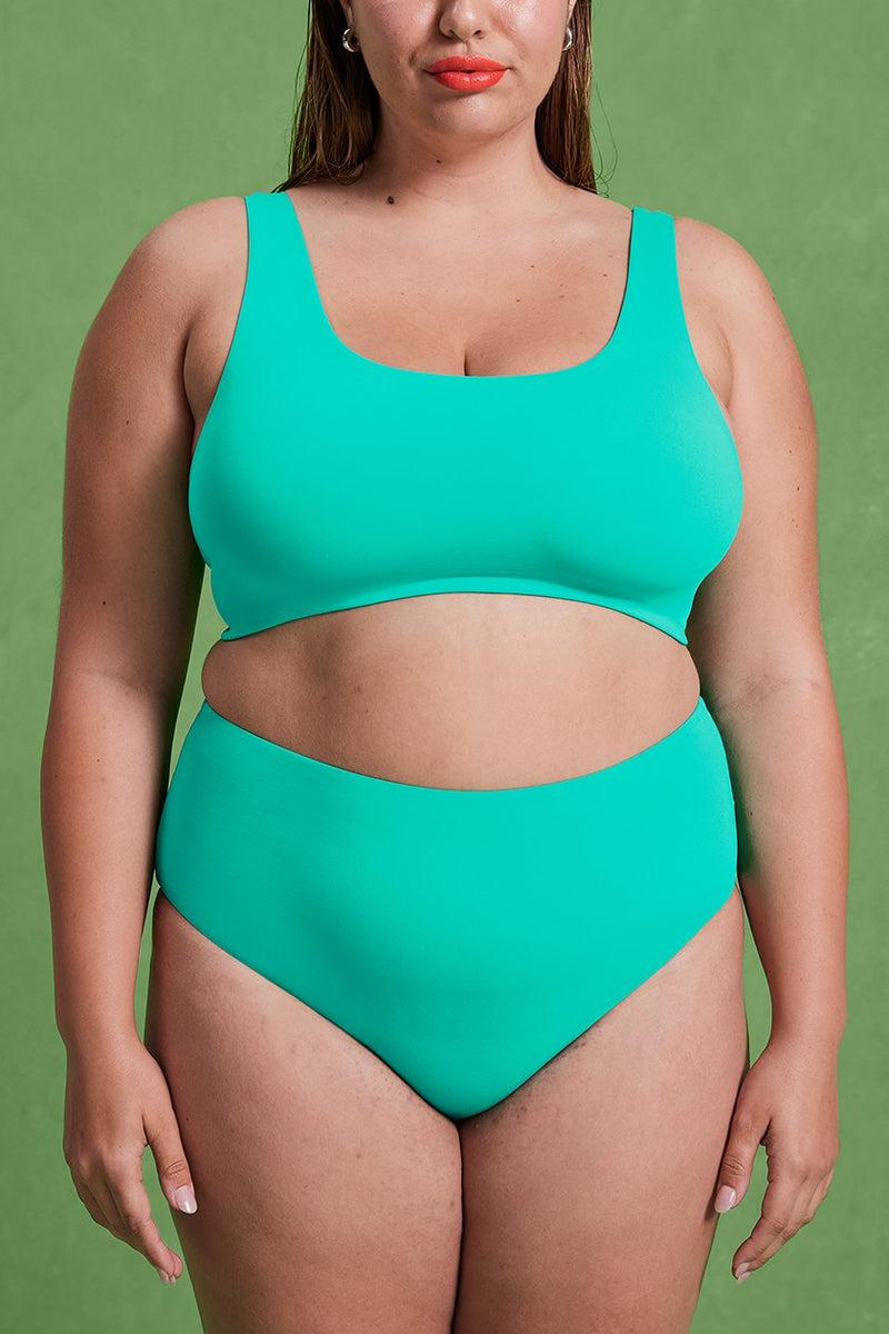 GIRLFRIEND COLLECTIVE Poolside Bikini Bottom in Aqua