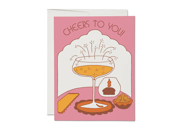 Candlelit Cheers congratulations greeting card