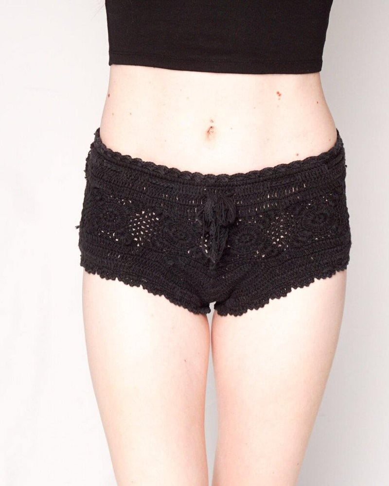 AUGUSTE The Label Black Crochet Mini Shorts (Size 2) - Fashion Without Trashin